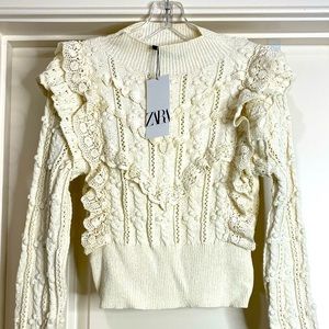 Zara Crochet Knit Top